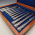 1842 British antique pure silver fruit cutlery set, 6 pairs, total weight 561g, William Sansom, wooden box